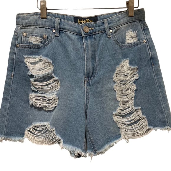 Indigo Rain Pants - Indigo Rain Jean Shorts High Rise Cutoffs Distressed Juniors 7/27